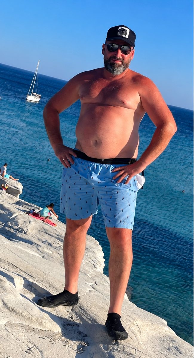 Vorher: Ich am Meer, 108 kg